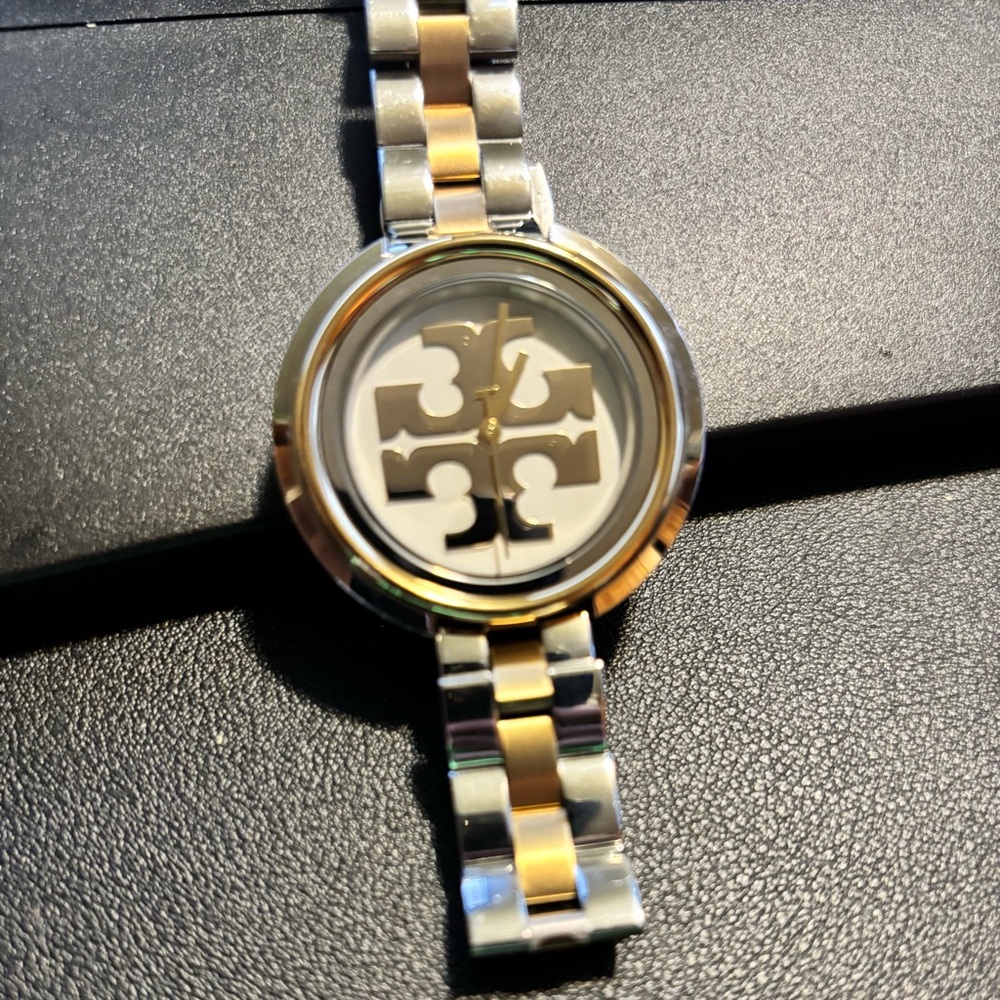 *****SOLD**** Tory Burch Reva Logo Two-Tone Stainless Steel Watch TBW6209